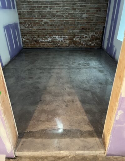 image shows a polished concrete floor