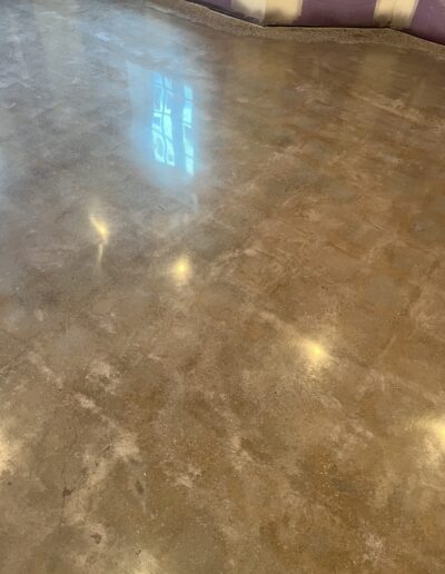 image shows a polished concrete floor